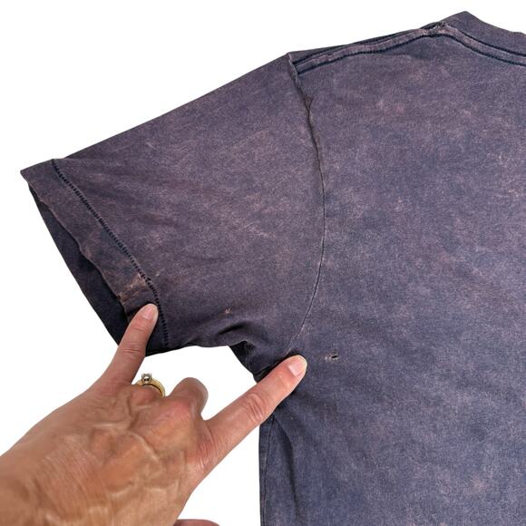 Y2K Distressed Ellen Show T-shirt Mens Sz Small Burnout Brown V Neck Thrashed - Picture 10 of 14